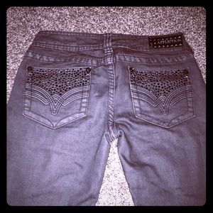 ☠️AFFLICTION BLACK JEANS!  JADE BOOTCUT!  SIZE 27!